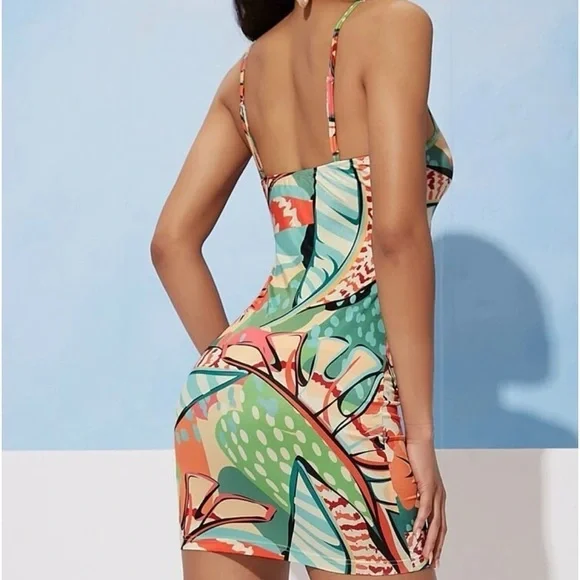 Tropical Print Mini Dress - Picture 7 of 11